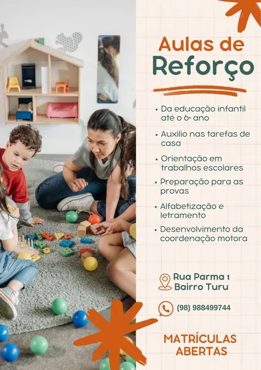   Aulas de Reforço Escolar - Educação Infantil ao 6º Ano