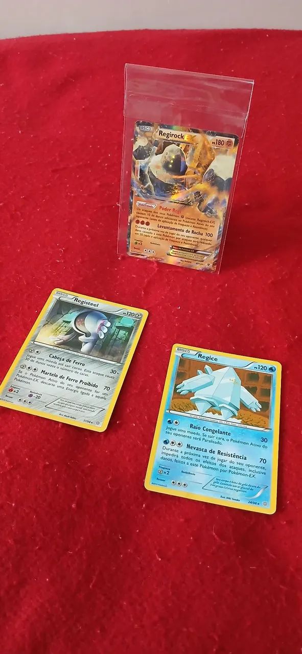 Cartas Pokémon Regirock EX (foil), Registeel e Regice