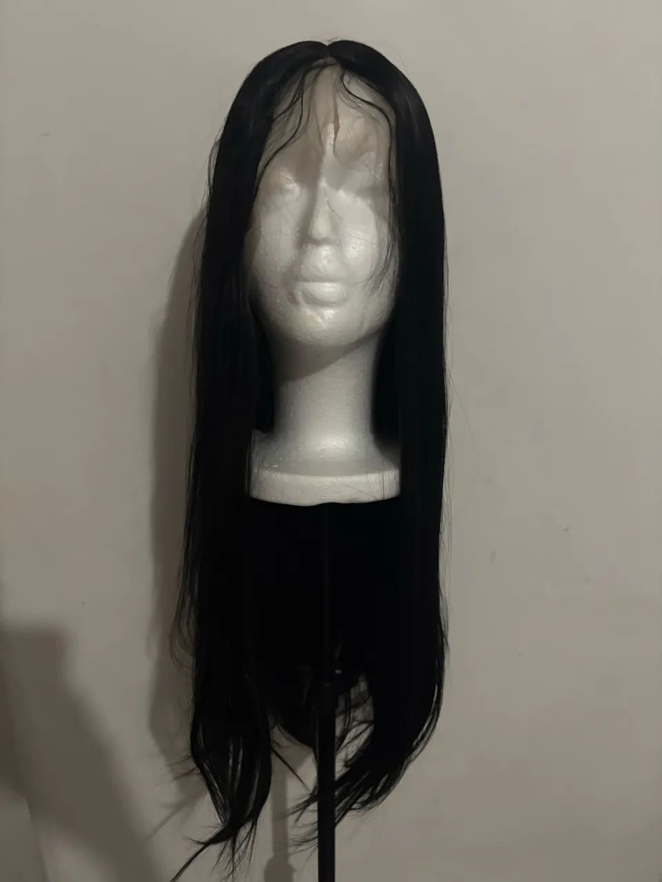 Peruca Lace Front Preta com Baby Hair