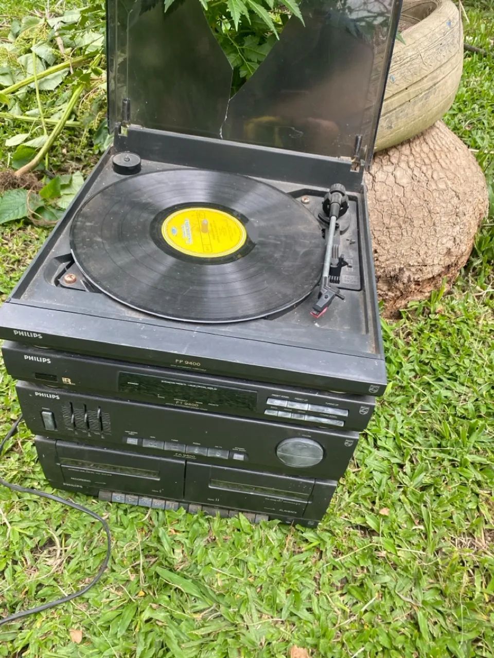 Som Retrô Philips FP 9400 com Toca-Discos - Vintage Raro!
