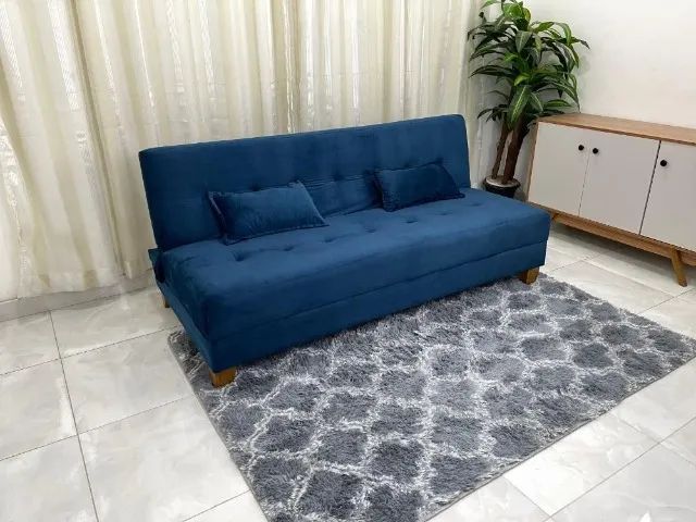 Sofá Cama Anne Veludo 1,85m de Largura- Entrega Rápida
