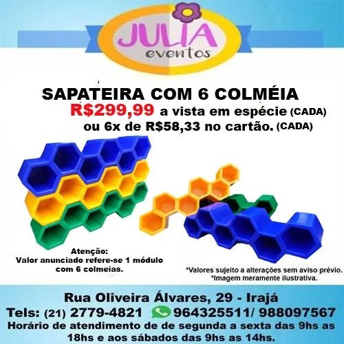Sapateira com 6 Colméia