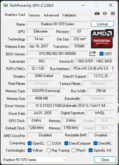 PLACA DE VIDEO MSI RX 570 4GB  - Foto 2