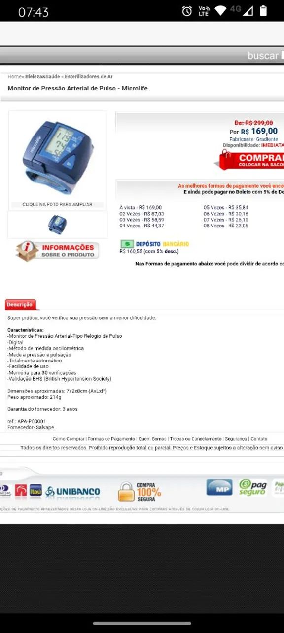 Medidor de pressão arterial de pulso  - Foto 4