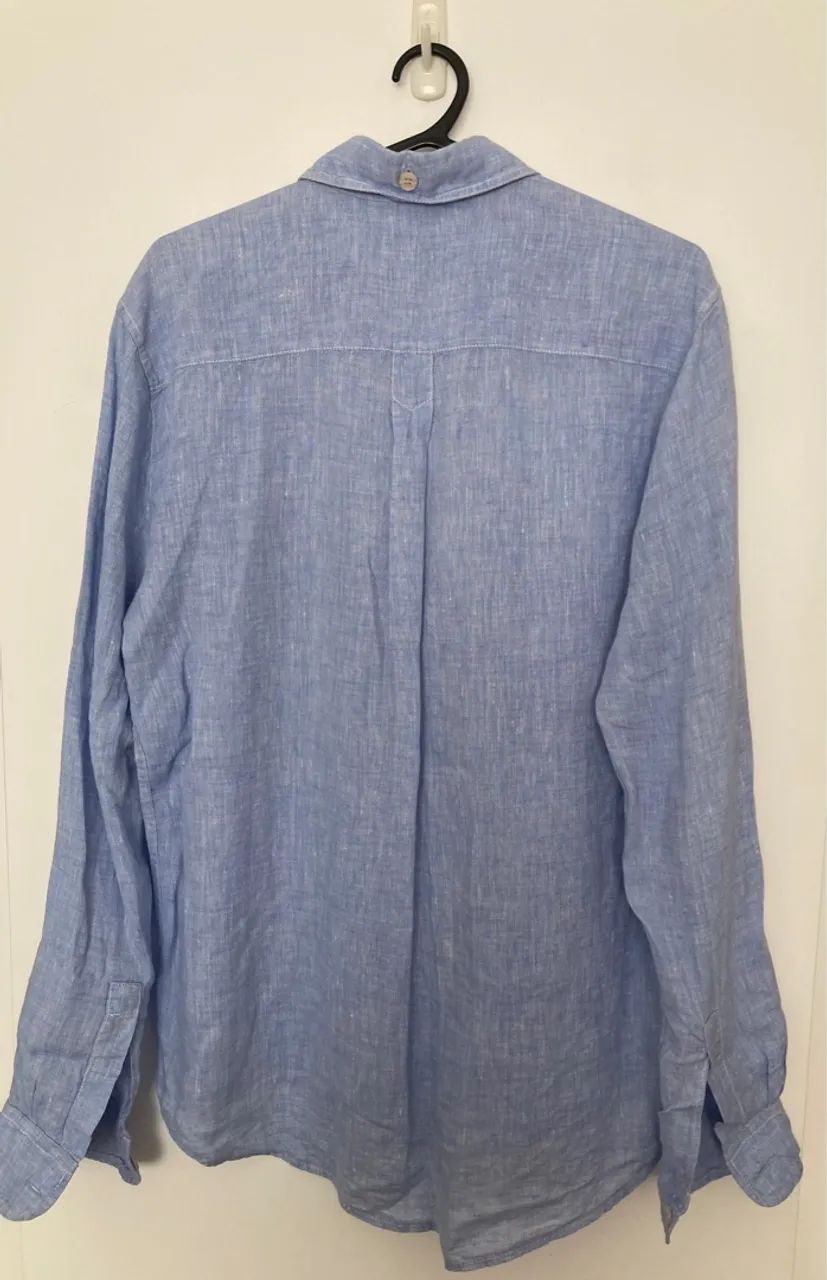 Camisa de linho azul Abrand  - Foto 4