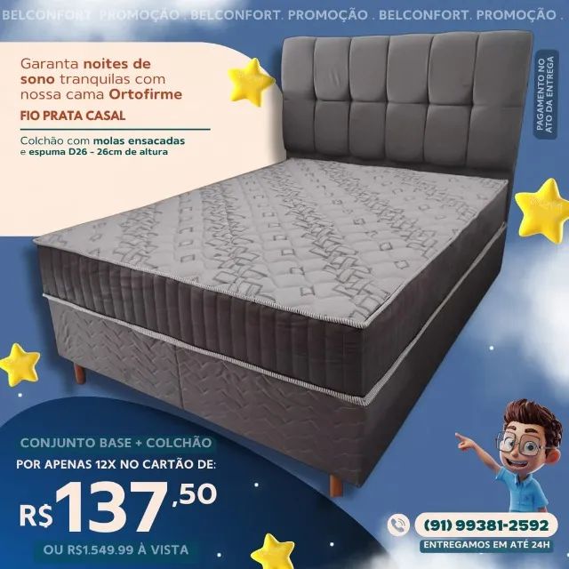 CAMA CASAL FIO PRATA COM ENTREGA GRÁTIS