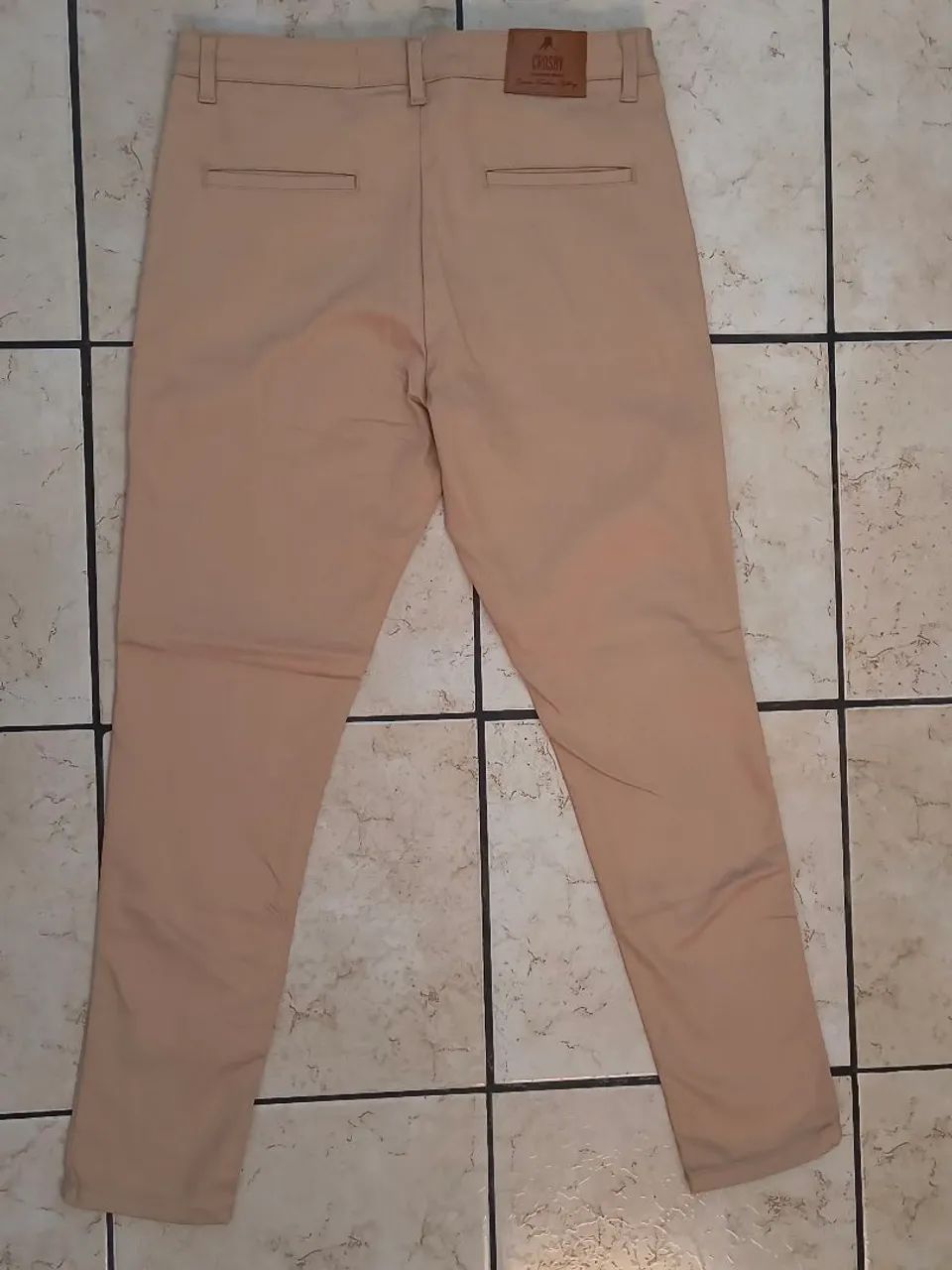 Calça masculina social slim Bege Crosby - Foto 2