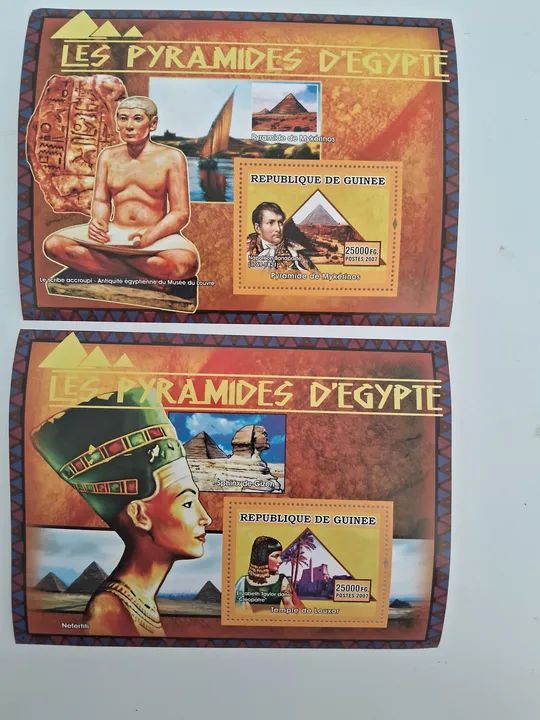 Série e blocos de selos das Pirâmides do Egito