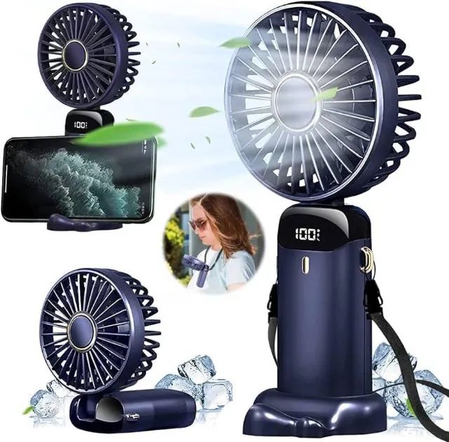 Ventilador de mesa portátil Recarregável 5 velocidades - Produto novo testo na hora