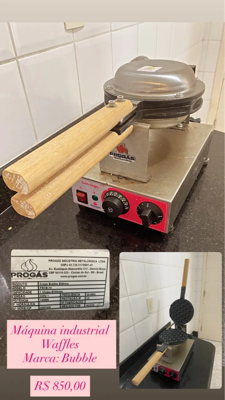 Máquina Industrial de Waffles Bubble - Progas