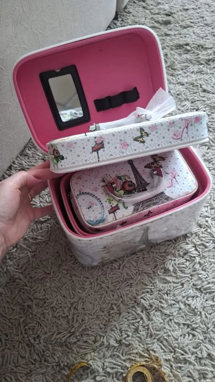 Conjunto 3 necesseir, maleta organizadora ou de maquiagem - Foto 3