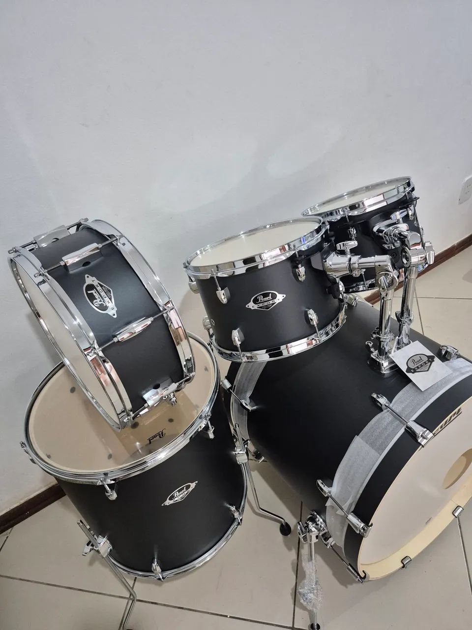 BATERIA PEARL EXPORT 10,12,16,22 CAIXA 14X5,5 NOVA SEM USO
