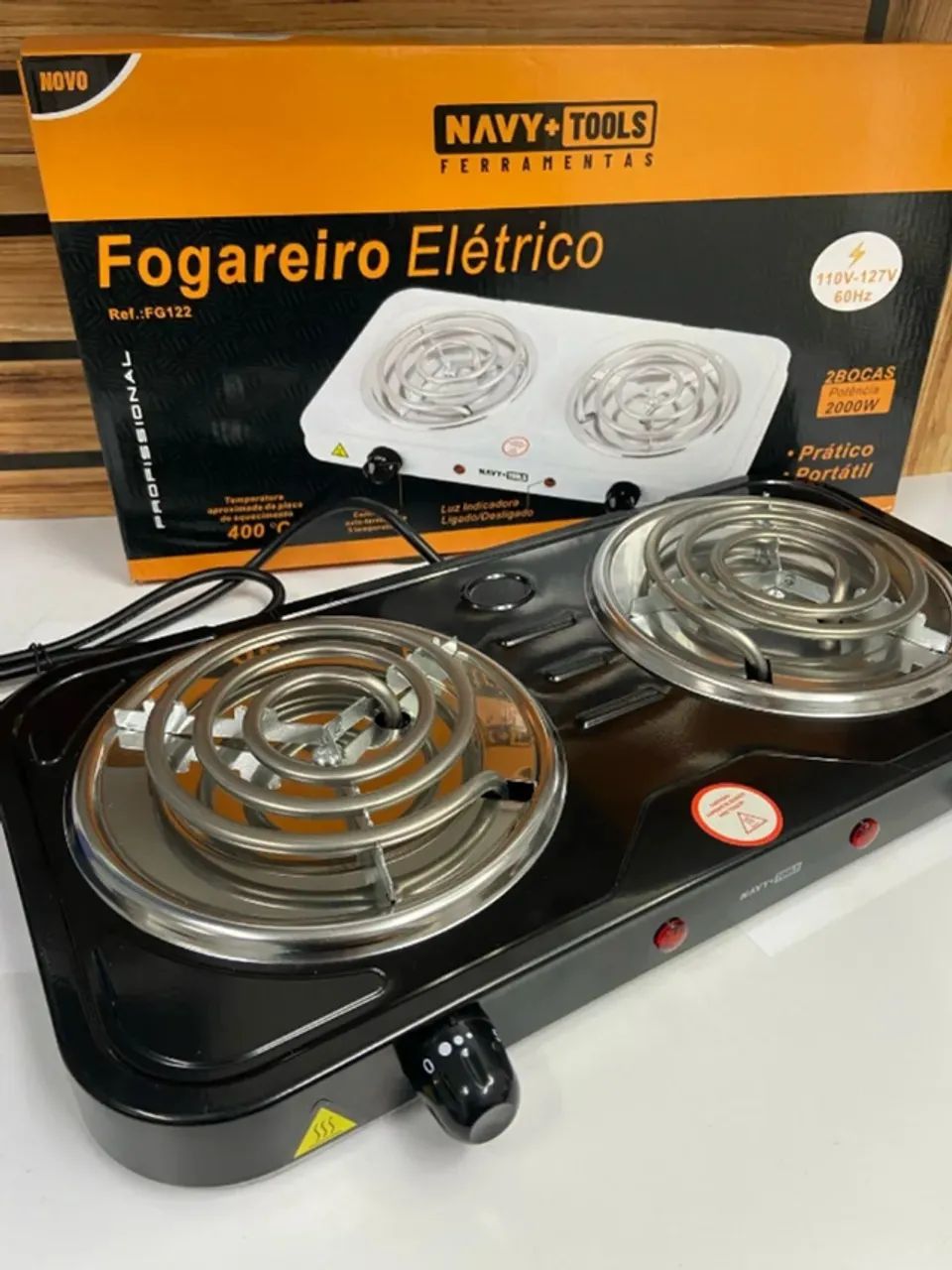Fogareiro Elétrico 2 Bocas 400°C 2400W
