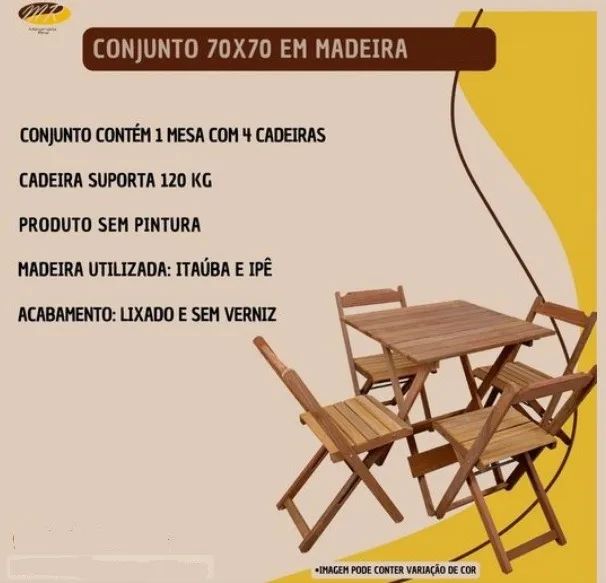 MESA + 4 CADEIRAS - para Bar e residencia 1 - Foto 5