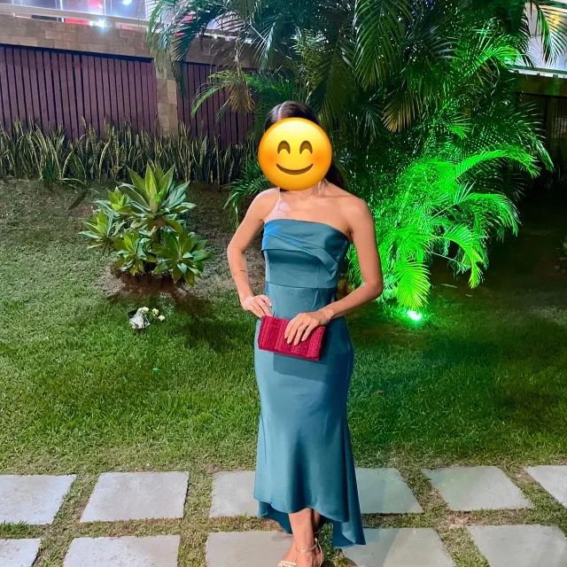 Vestido azul petróleo