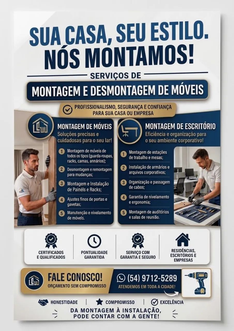 MONTAGEM e DESMONTAGEM DE MOVÉIS