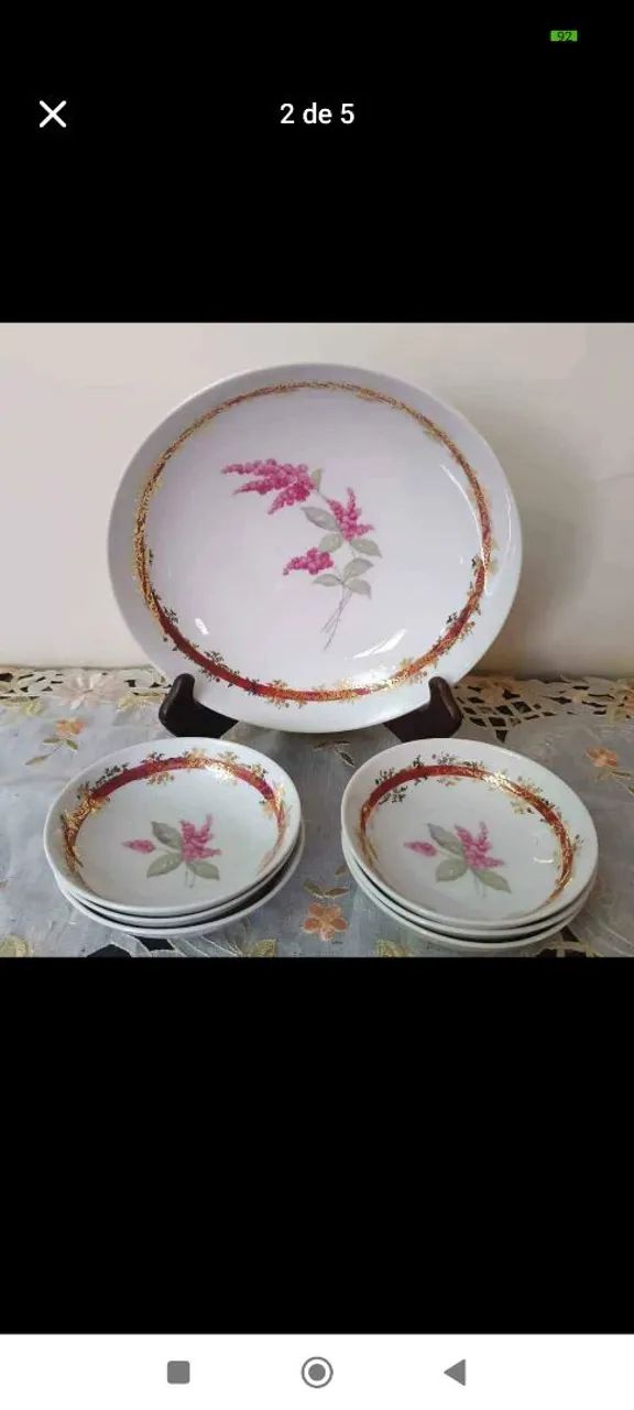 CONJUNTO DE SOBREMESA EM PORCELANA  - Foto 2