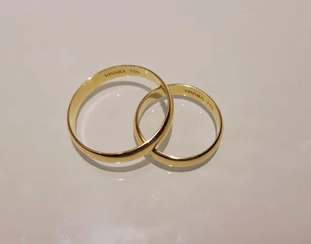 Par Alianças Vivara Ouro Amarelo 18k 750 4mm Originais (Na loja +12 mil) - Foto 4