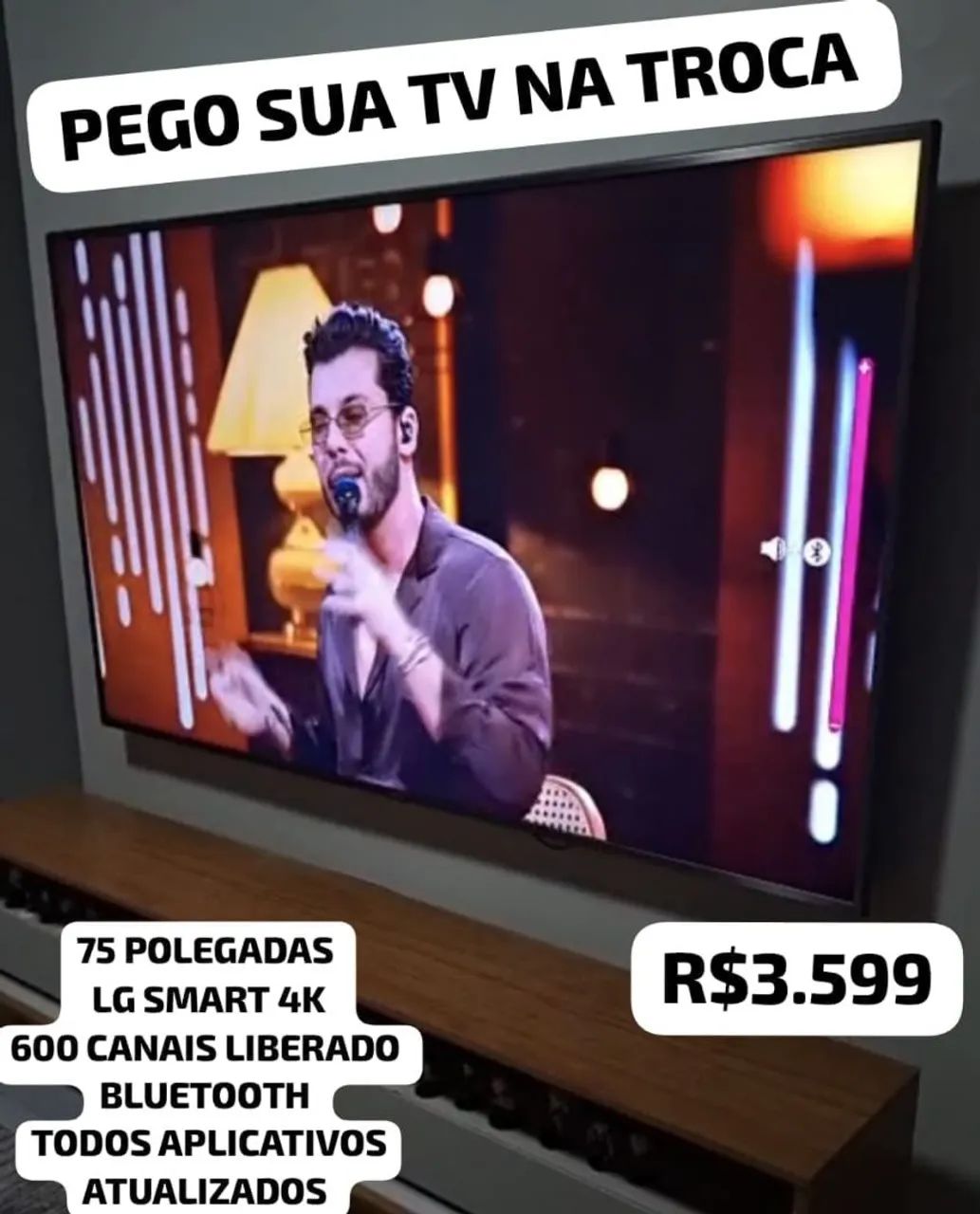 PEGO SUA TELEVISÃO NA TROCA, TV 75 POLEGADAS LG 4K COMANDO VOZ (ALEXA) BLUETOOTH  - Foto 2