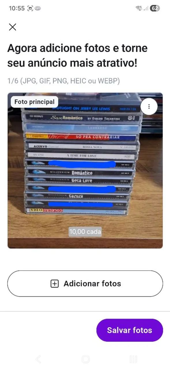 Cds variados, 10 cada um