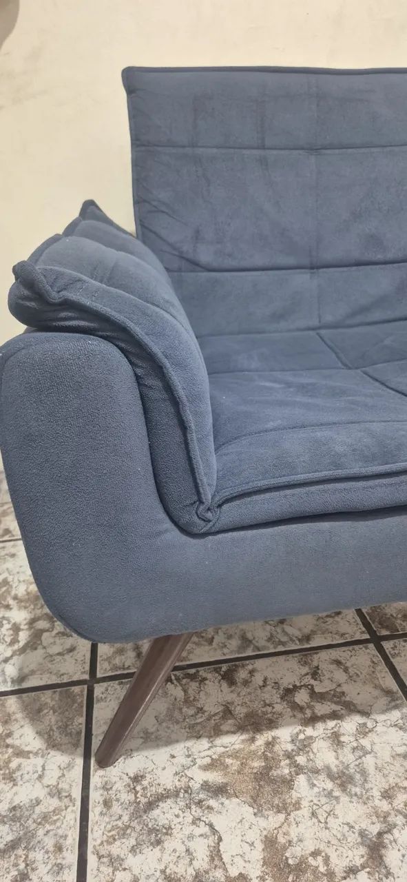 Poltrona Decorativa Opala Azul Marinho - Foto 3