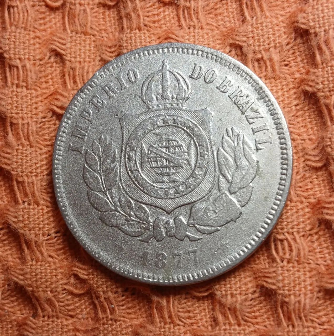 Moeda 200 Réis 1.877 - Foto 2