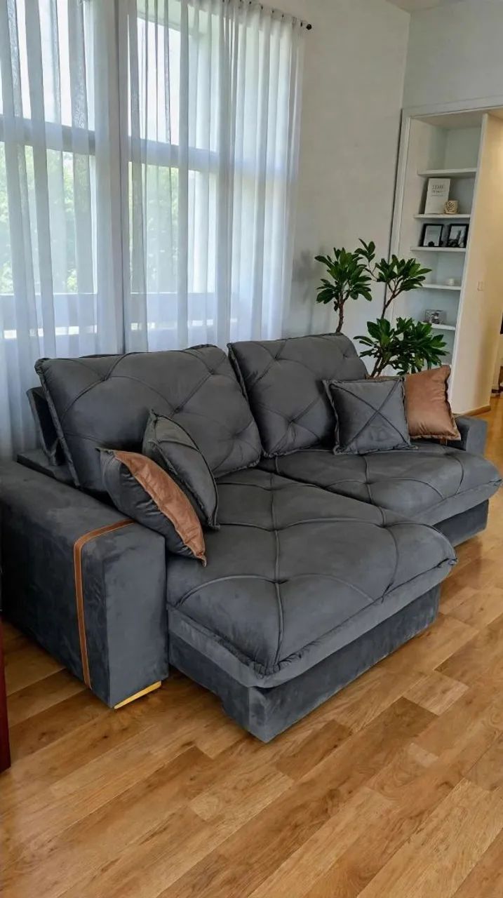 Sofá reetrátil 2.30 largura luxo novo lacrado 