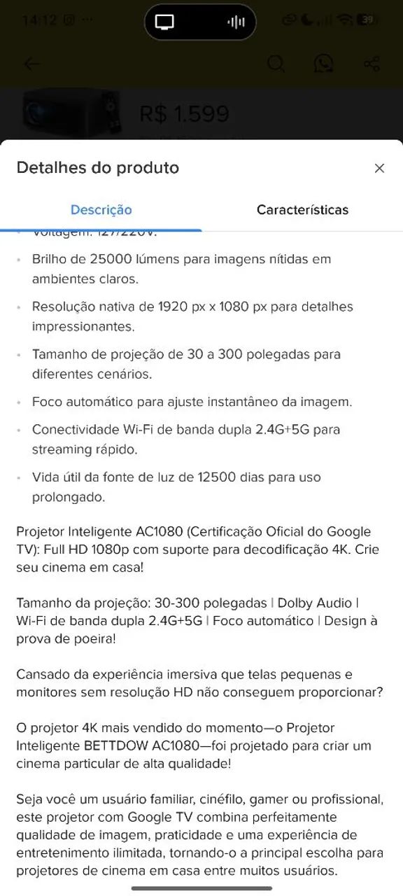 vendo projetor Bettdown  - Foto 4