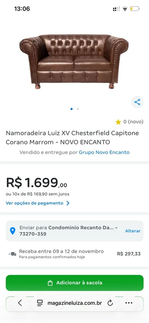 Sofá/Namoradeira Chesterfield  - Foto 5
