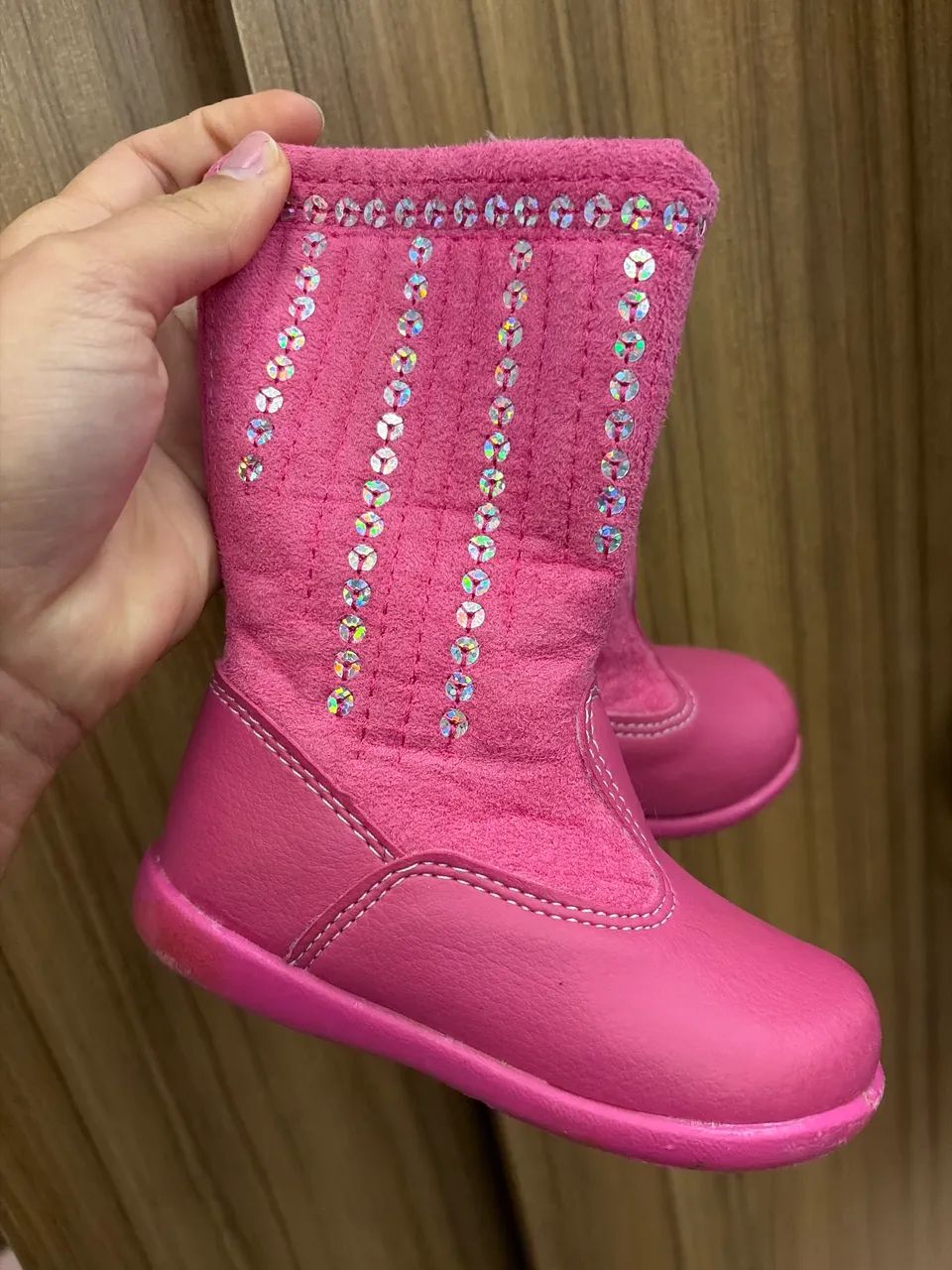 Bota infantil rosa 