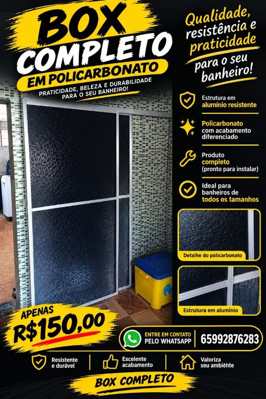  BOX PARA BANHEIRO COMPLETO