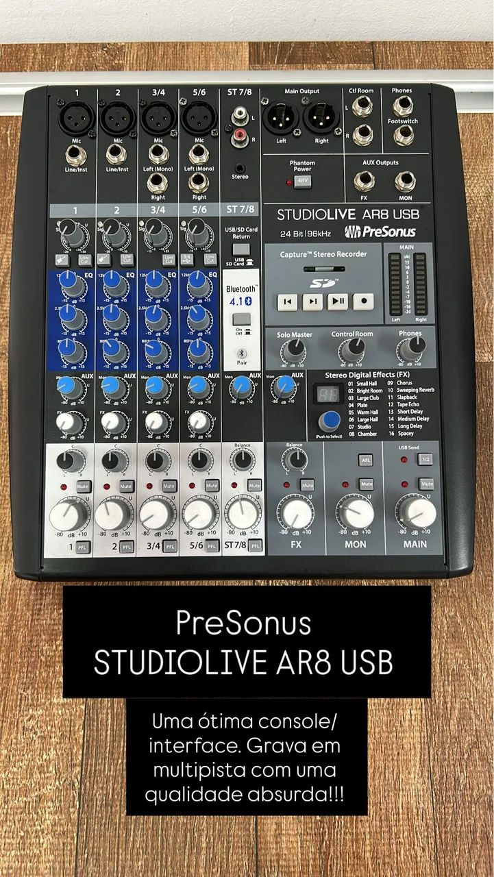 PreSonus StudioLive AR8 USB - Console e interface de áudio