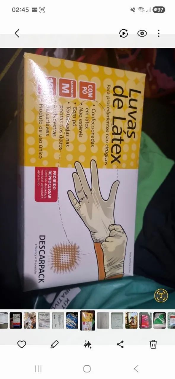 Vendo caixa de Luvas de látex com pó - Tamanho M com 100 luvas. - Foto 5