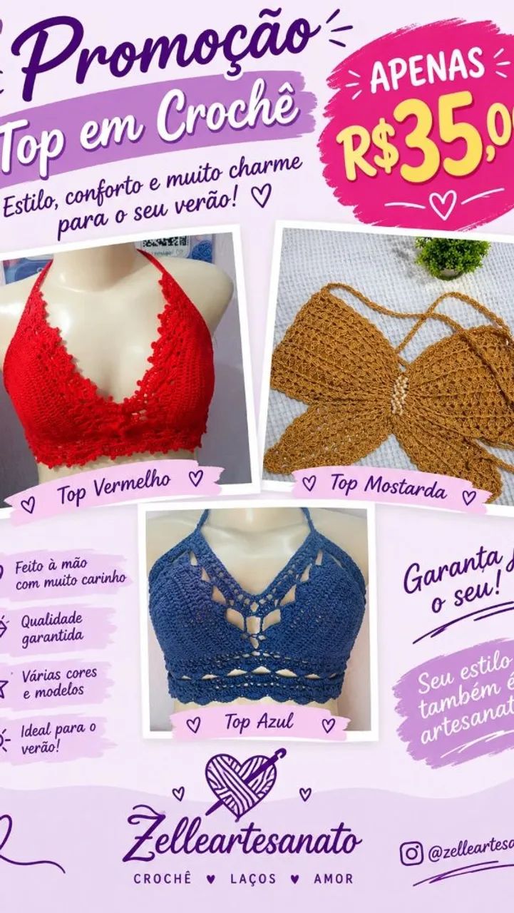 Top em crochê 