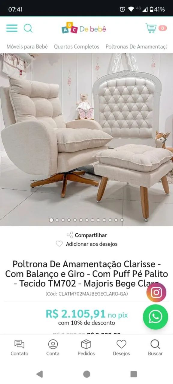 Poltrona de amamentação nova - Foto 3