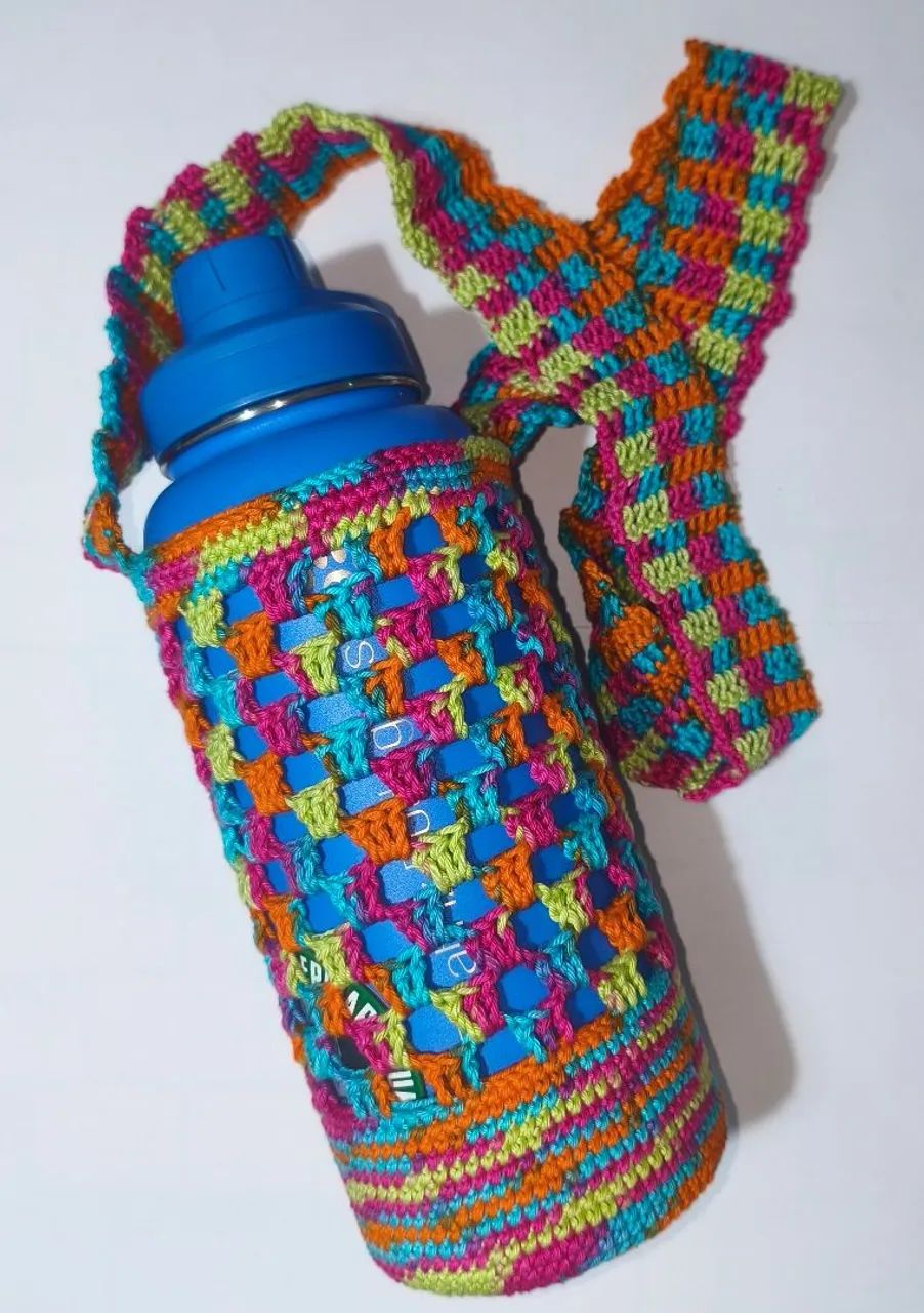 BOTTLE BAG CROCHÊ/ BOLSA GARRAFA CROCHÊ COM ALÇA