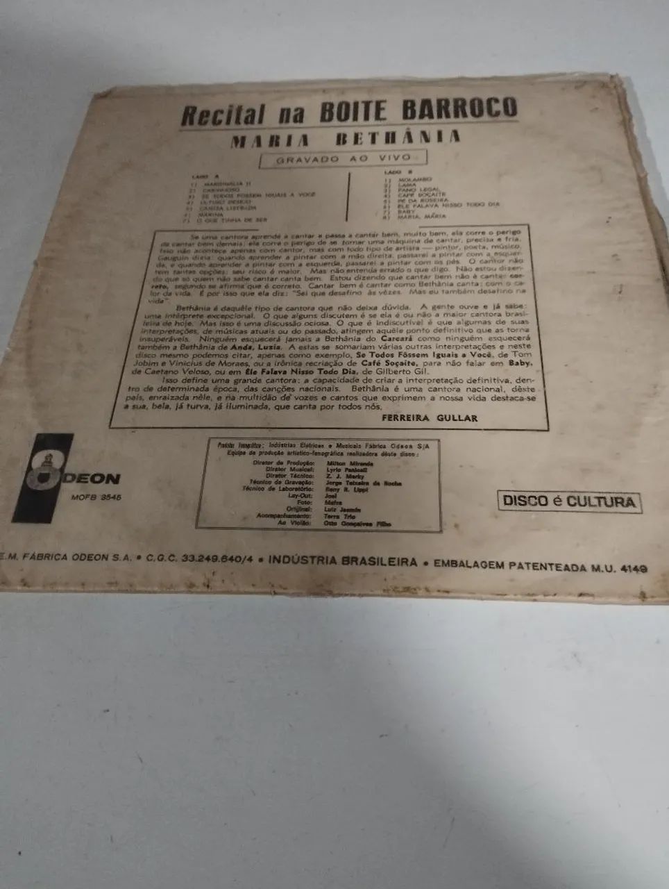 LP Maria Betânia recital original Odeon bom estado  - Foto 2