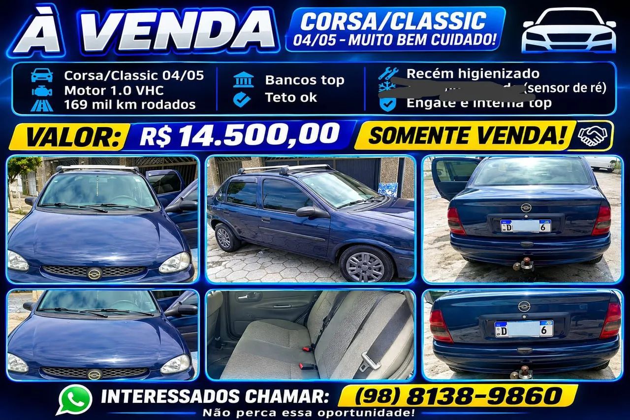 Chevrolet Corsa SED Class.life 1.0/1.0 Flexpower (álcool) 2005