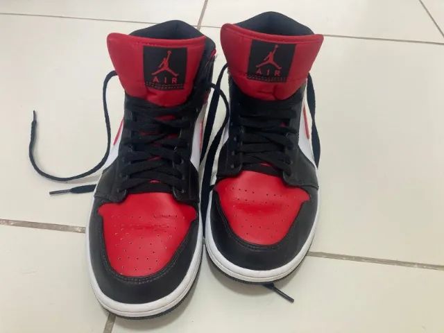 Air Jordan 1 Mid Bred Toe (41) - Foto 4