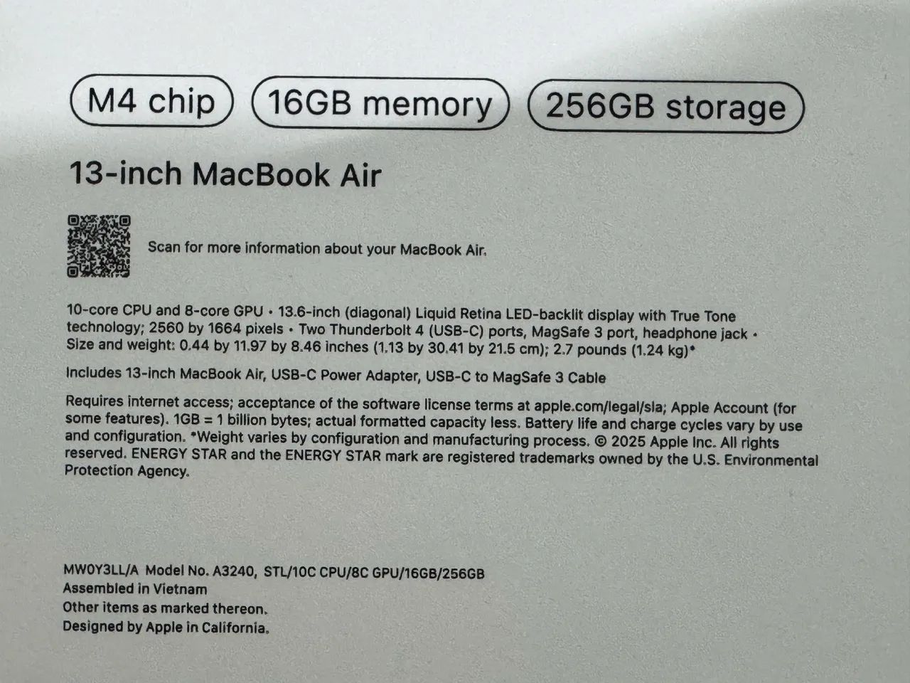 MacBook Air M4 16GB 256GB