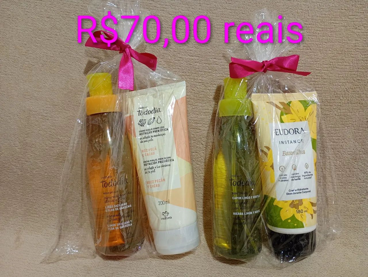 Kit hidratante e colônia natura ou Eudora