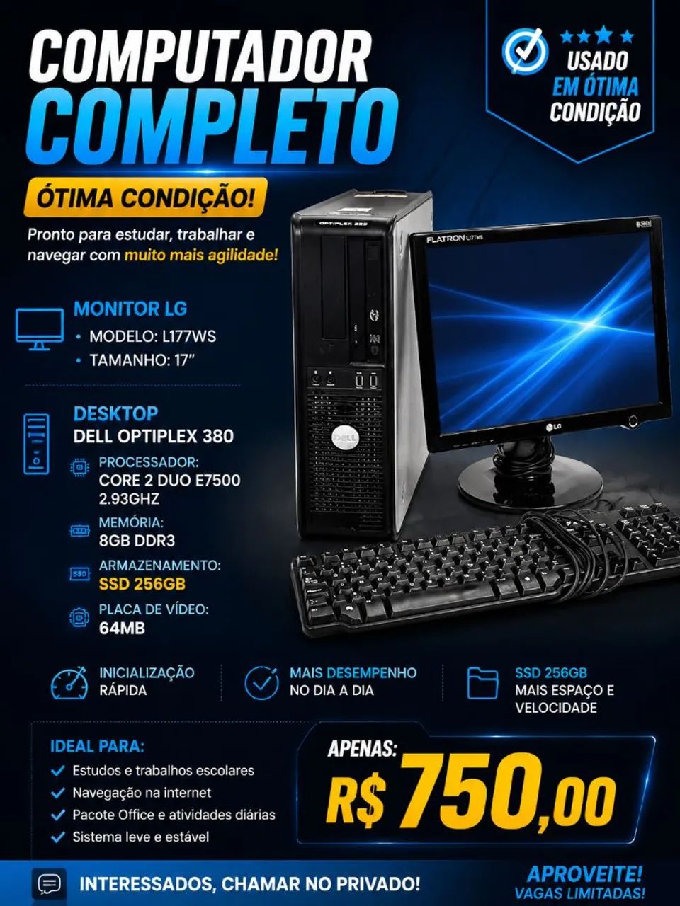 COMPUTADOR DELL COMPLETO APENAS R$ 750,00!!! - Foto 2