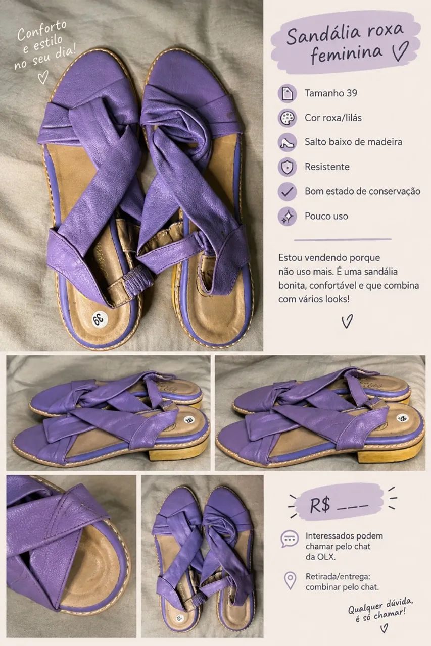 Sandália roxa feminina ?