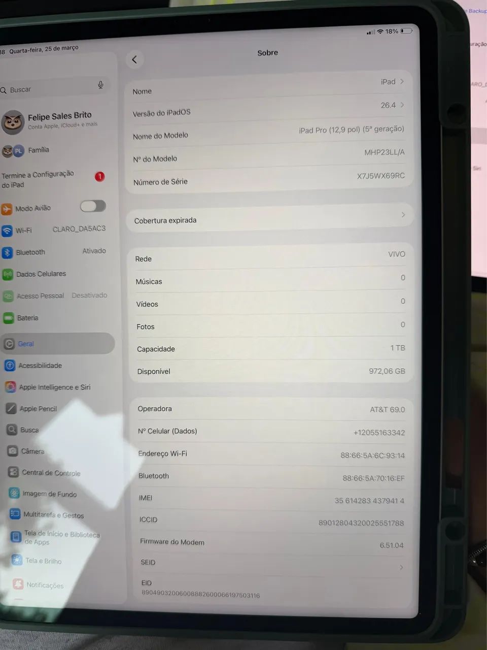 IPad Pro m1 1TB Wi-Fi mais 5G  - Foto 3