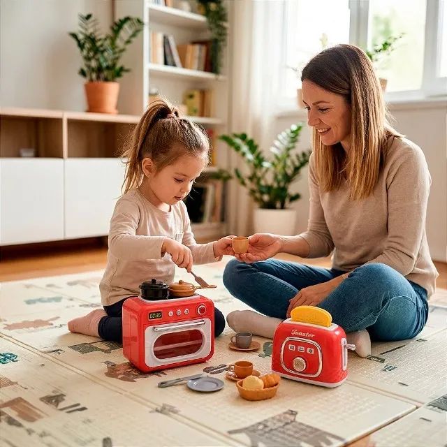 Brinquedo Conjunto Infantil Mini Forno Mini Torradeira Criança - Foto 4