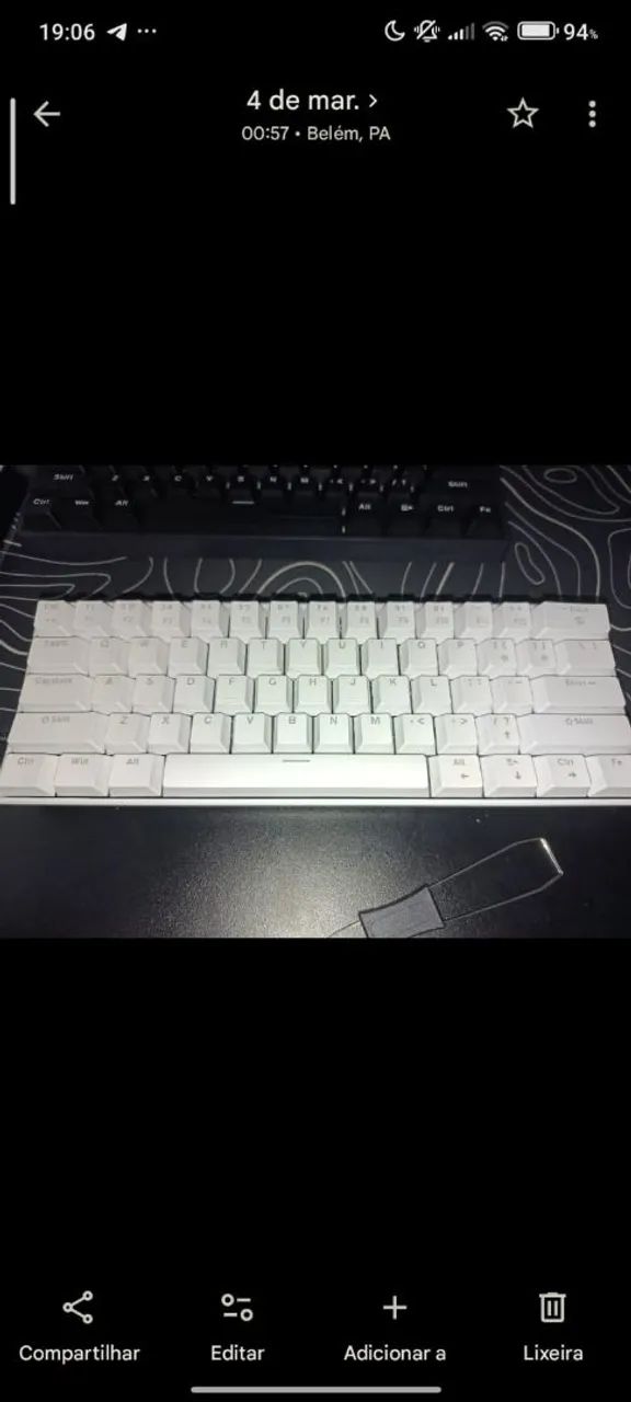 Teclado mecânico apayado k61 branco  com led  - Foto 3
