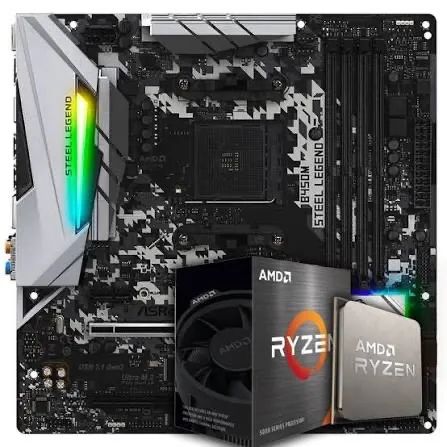 Kit Ryzen 5 4600G + B450M Steel Legend + Water cooler 240mm