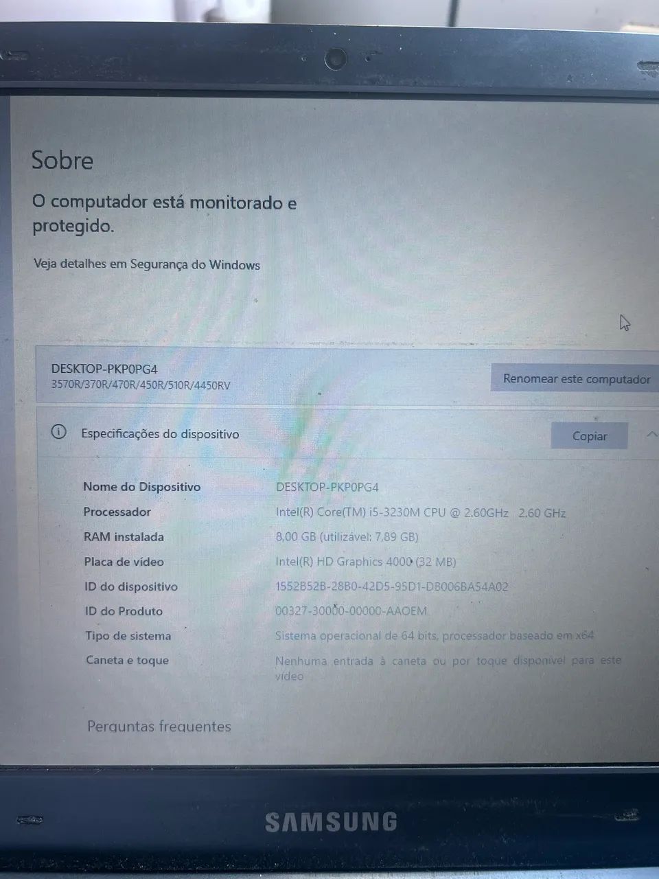 ATIV Book 4 - i5 - 8gb de Ram