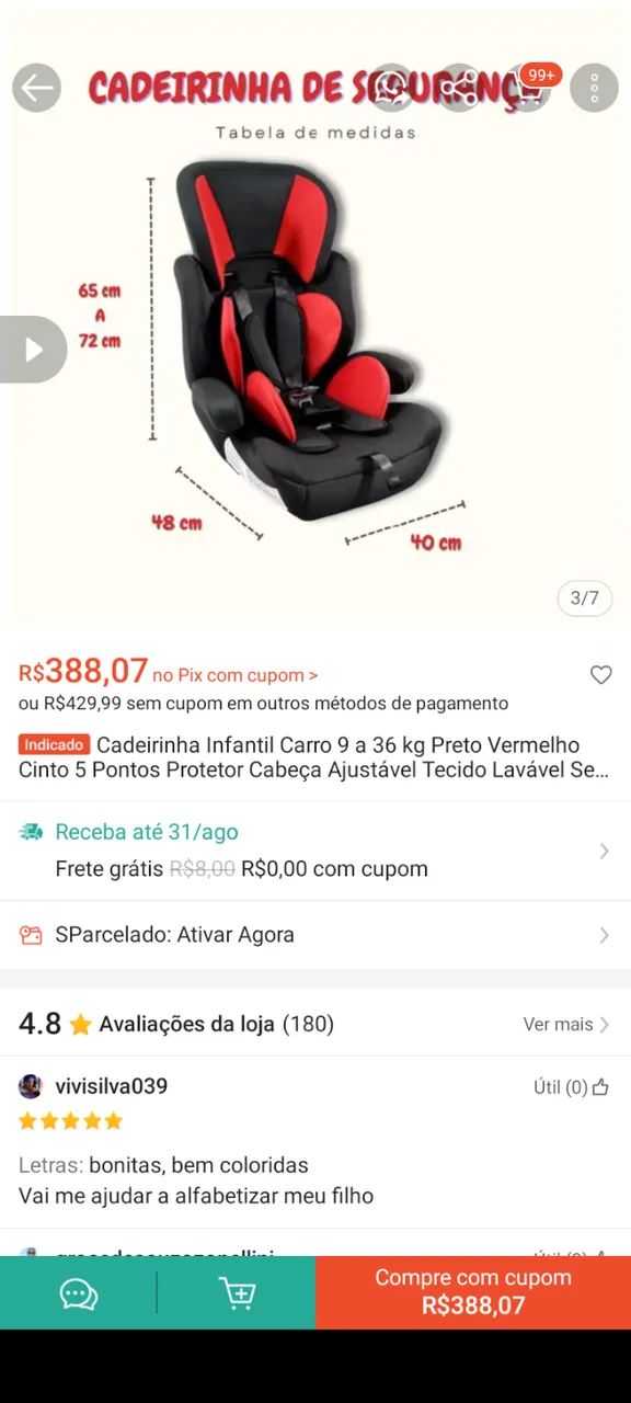 Cadeirinha infantil  - Foto 2