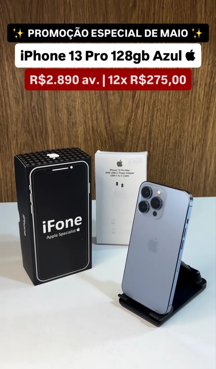 iPhone 13 Pro 128gb Azul - Celulares e Smartphones - Novo Mundo